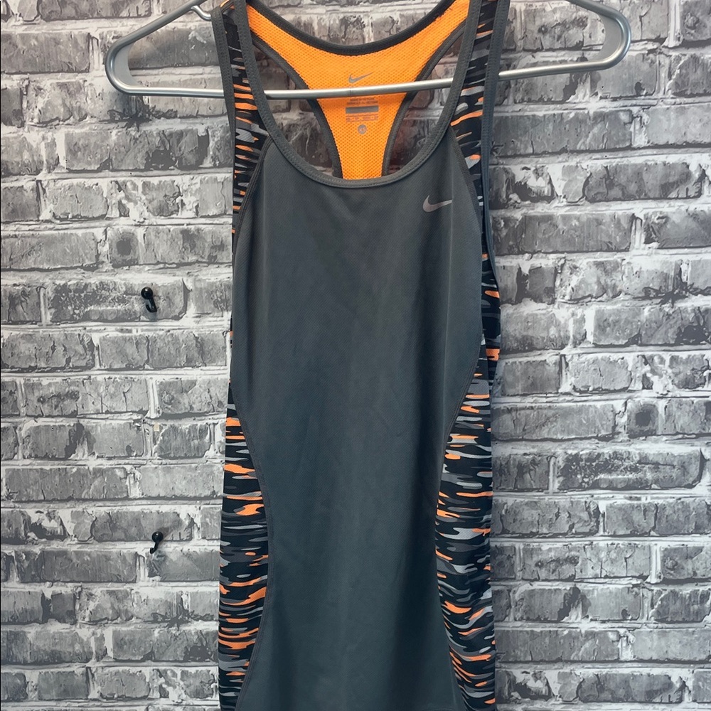 Nike Charcoal and Orange Athletic Tank‎